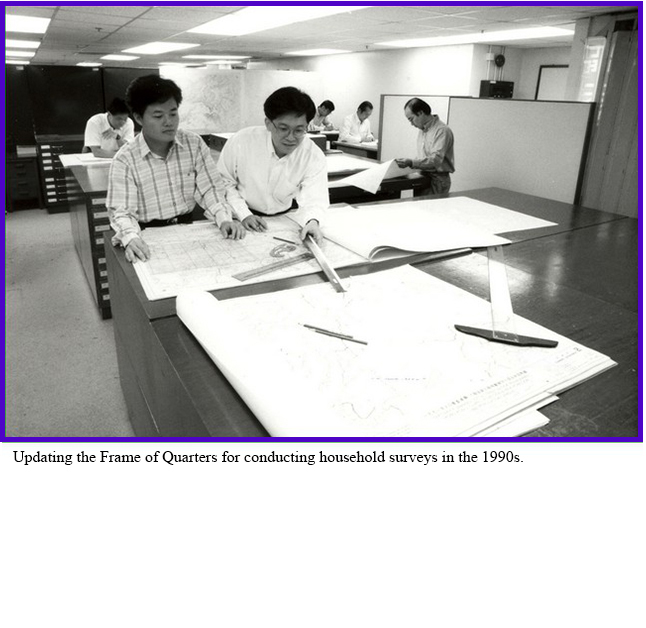 Updating the Frame of Quarters for conducting household surveys in the 1990s.