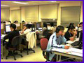 Staff answering enquiries at the 2006 Population By-census Telephone Enquiry Centre.