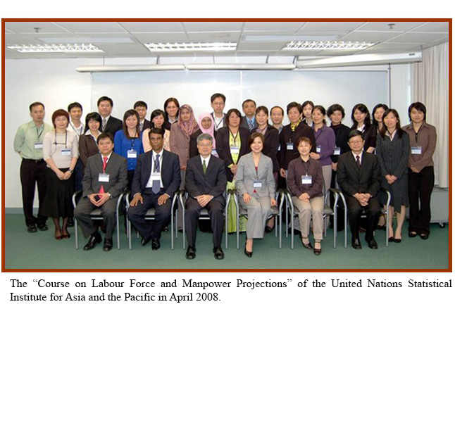 The “Course on Labour Force and Manpower Projections” of the United Nations Statistical Institute for Asia and the Pacific in April 2008.