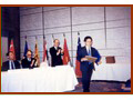 A statistical officer grade colleague receiving a prize in recognition to his outstanding performance in a statistical training course organised by the United Nations Statistical Institute for Asia and the Pacific in Tokyo, Japan, in March 1994.