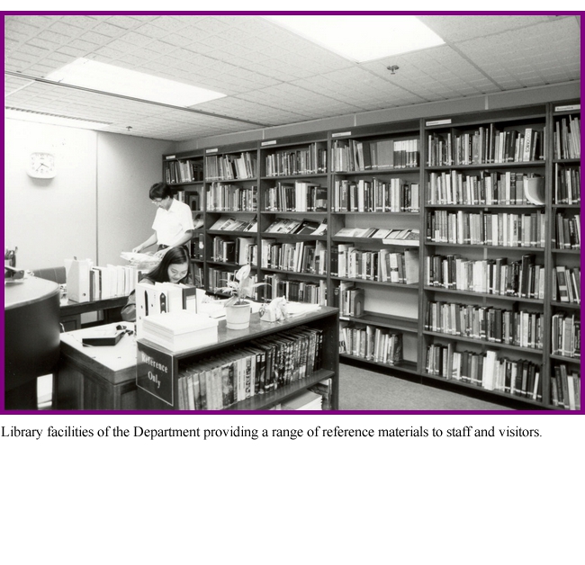 Library facilities of the Department providing a range of reference materials to staff and visitors.