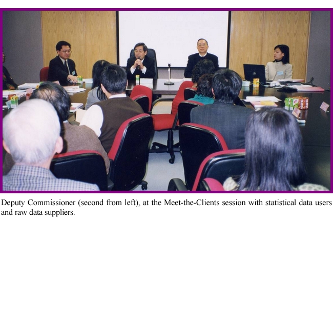 Deputy Commissioner (second from left), at the Meet-the-Clients session with statistical data users and raw data suppliers.