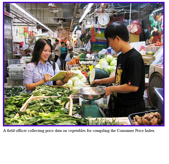 A field officer collecting price data on vegetables for compiling the Consumer Price Index.