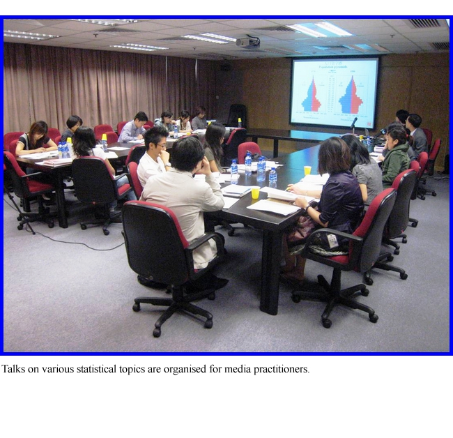Talks on various statistical topics are organised for media practitioners.