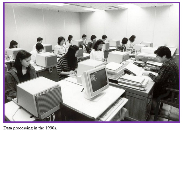 Data processing in the 1990s.