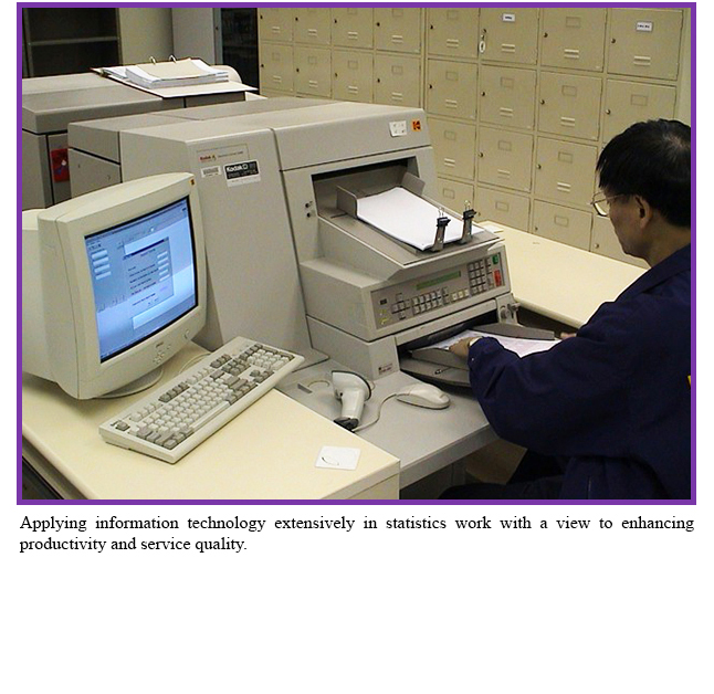 Applying information technology extensively in statistics work with a view to enhancing productivity and service quality.