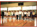 Badminton competition organised by the Social Club in 1994.
