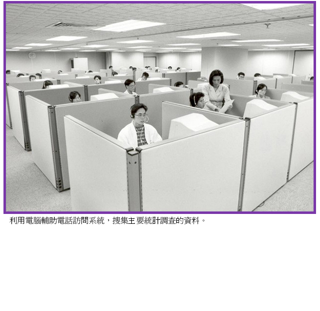 利用電腦輔助電話訪問系統，搜集主要統計調查的資料。